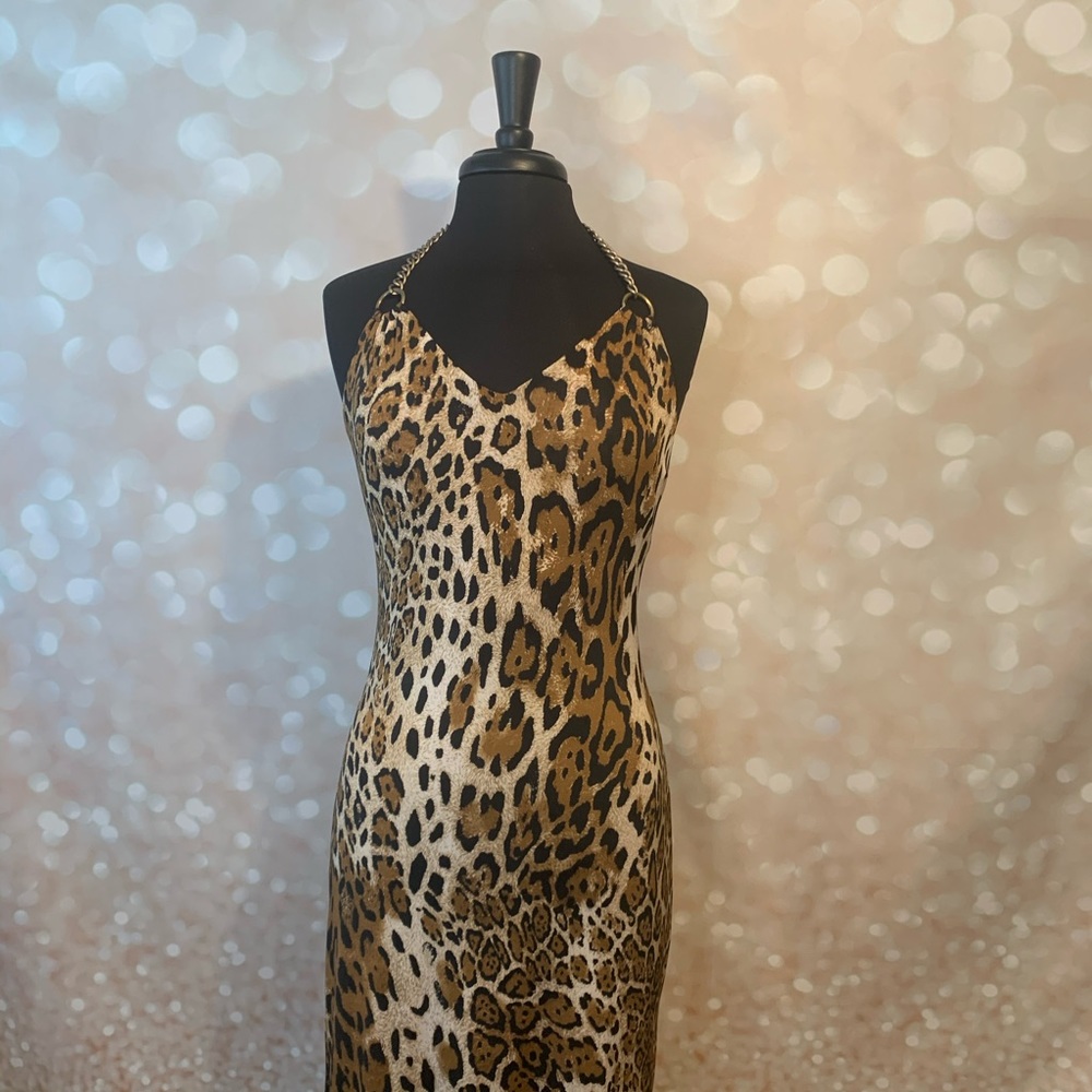 S-Twelve Double Slit Cheetah Dress